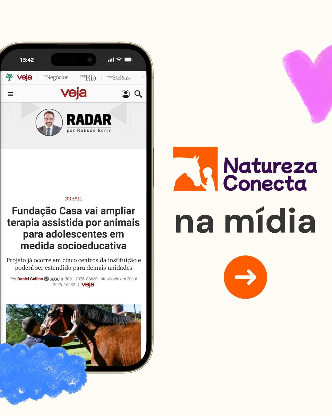 A VEJA destacou a ampliação da parceria entre a Fundação CASA e a Natureza Conecta